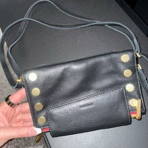 Hammitt Black Leather Crossbody Bag with Gold Studs